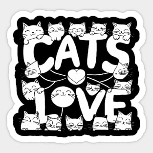 Cats love shirt funny cat lover shirt Sticker